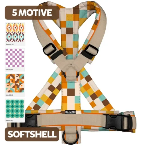 BUMER Hundegeschirr 50er JAHRE MUSTER, gepolstert, (Softshell), komplett konfigurierbar