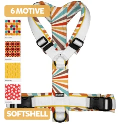 BUMER Hundegeschirr 60er JAHRE MUSTER, gepolstert, (Softshell), komplett konfigurierbar