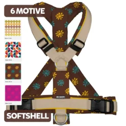 BUMER Hundegeschirr 70er JAHRE MUSTER, gepolstert, (Softshell), komplett konfigurierbar