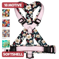 BUMER Hundegeschirr, BLUMENMOTIVE, (Softshell)