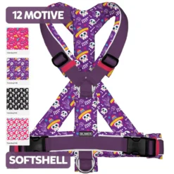 BUMER Hundegeschirr TOTENKÖPFE, gepolstert, (Softshell), komplett konfigurierbar