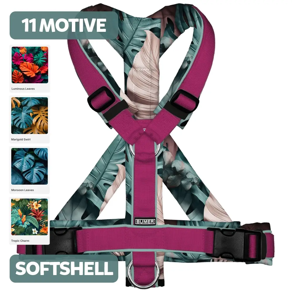 BUMER Hundegeschirr TROPEN, gepolstert, (Softshell), komplett konfigurierbar
