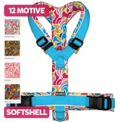 BUMER Hundegeschirr "WIRBELMUSTER" Modernes Softshell-Hundegeschirr