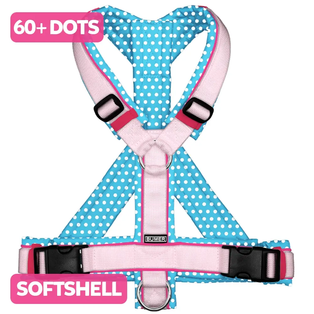 BUMER Hundegeschirr DOTS, gepolstert, (Softshell)
